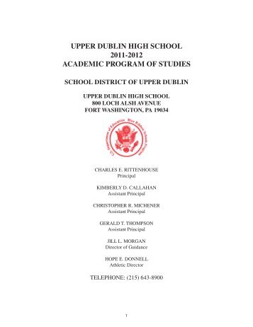 upper dublin high school 2011-2012 academic program of studies