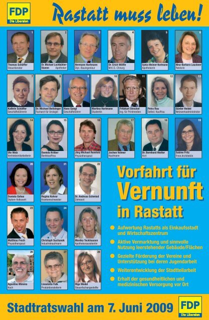 Wahlkampfprospekt des FDP-Stadtverband Rastatt zur Stadtrats