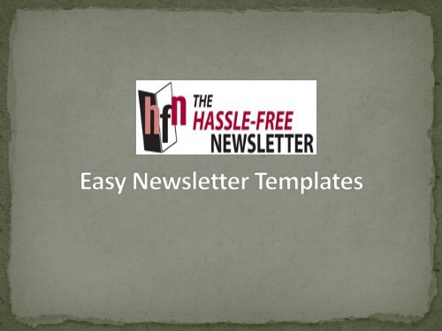 Easy Newsletter Templates