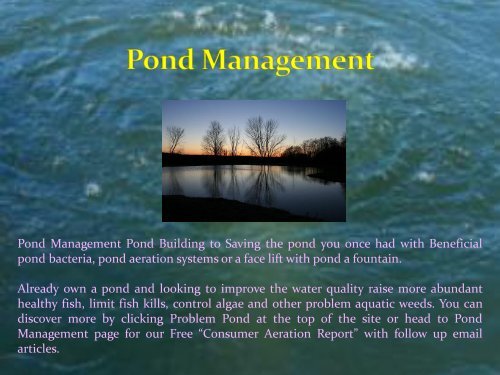 Pond Management