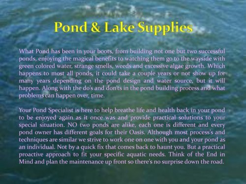 Pond Management