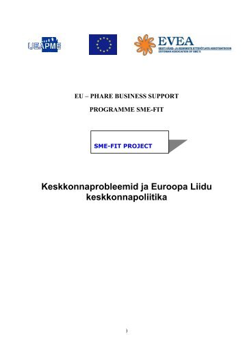 Keskkonnaprobleemid ja Euroopa Liidu keskkonnapoliitika - UEAPME