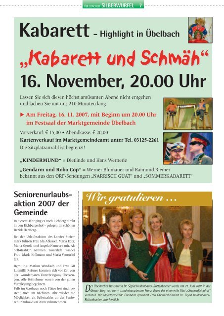 ssiilllbbbeeerrrwwwÃ¼Ã¼Ã¼rrrfffeeell - Marktgemeinde Ãbelbach