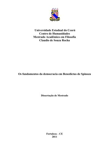 O fundamento da democracia em Benedictus de Spinoza - Uece