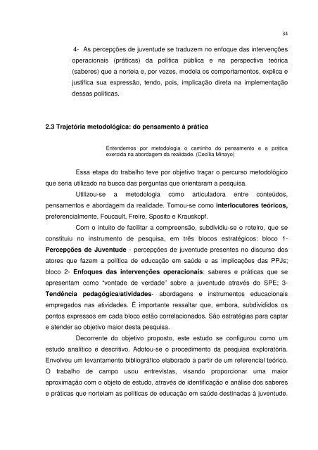 A percepÃ§Ã£o de juventude a partir do Projeto SaÃºde e ... - Uece