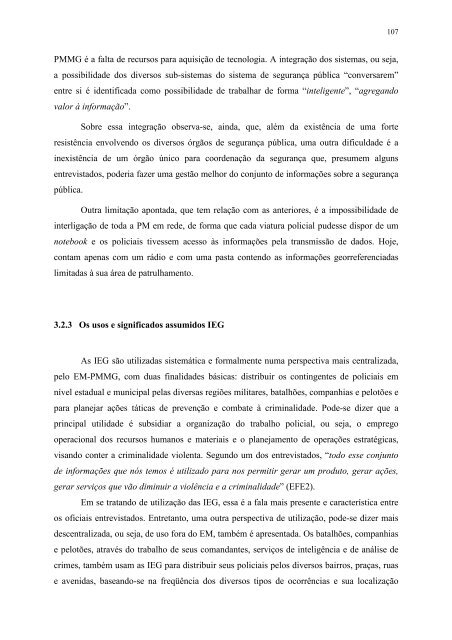 INFORMAÃÃO E SEGURANÃA PÃBLICA: A ... - Crisp - UFMG