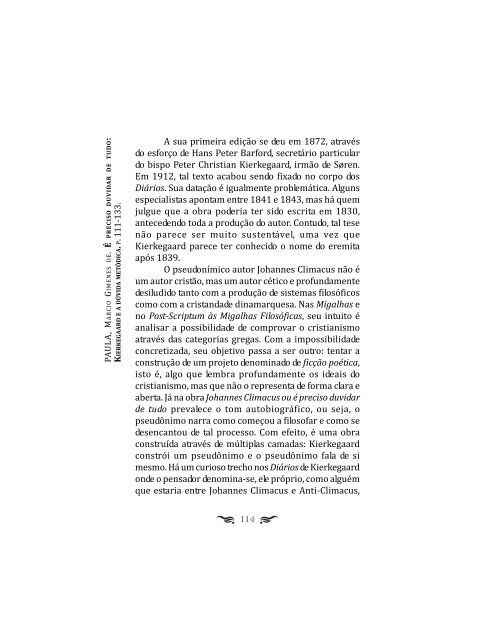 Ã preciso duvidar de tudo: A dÃºvida metÃ³dica em Kierkegaard