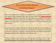 How To Start Atlanta Business Consulting Company?