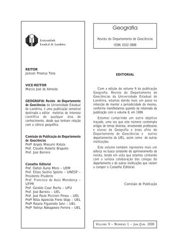 Revista Geografia v9 n1.p65 - Universidade Estadual de Londrina