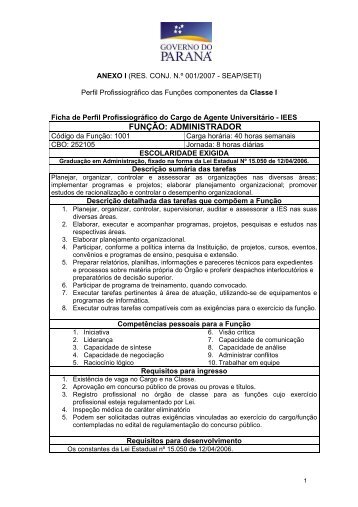 Classe I - DRH - Diretoria de Recursos Humanos