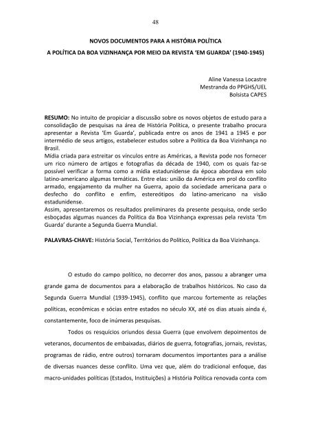 Anais - TerritÃ³rios do PolÃ­tico - vol. 1 - Universidade Estadual de ...