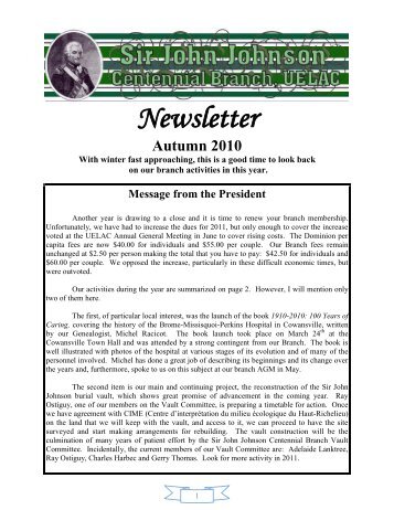 Newsletter - for United Empire Loyalists