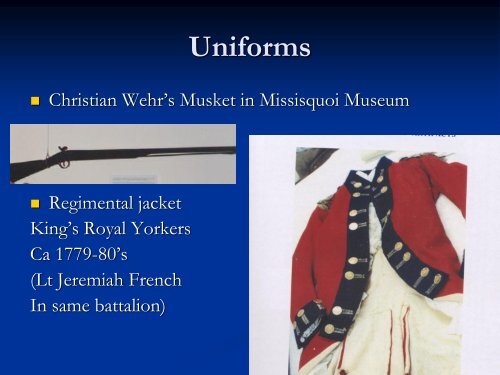 Captain Christian WEHR - for United Empire Loyalists