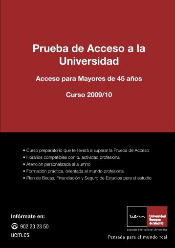 Prueba de Acceso a la Universidad - Universidad Europea de Madrid