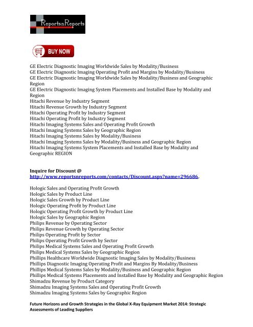 Worldwide X-Ray Equipment Market 2014: Strategic Assessments of Leading Suppliers