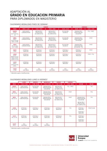grado en educacion primaria - Universidad Europea de Madrid
