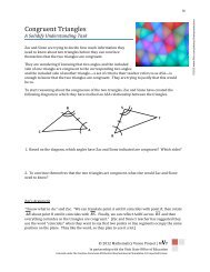 Congruent Triangles â Teacher Notes - Utah Education Network