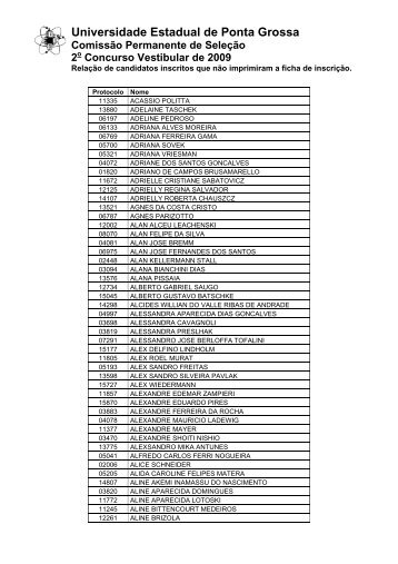 Concurso Vestibular de 2009 - Universidade Estadual de Ponta ...
