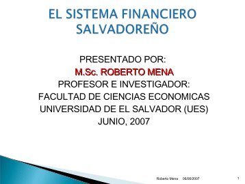 el sistema financiero salvadoreÃ±o - Universidad de El Salvador