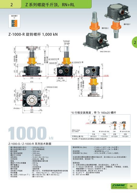 螺 旋 千 斤 顶 系 统 | ZIMM Catalogue XII 1.1 - ZH