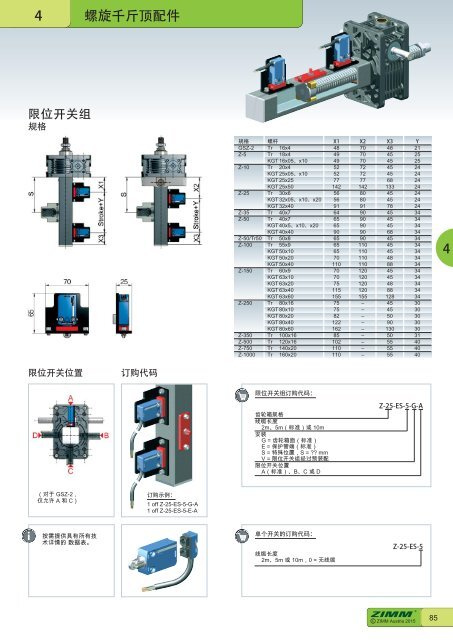 螺 旋 千 斤 顶 系 统 | ZIMM Catalogue XII 1.1 - ZH