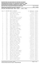 Relação final de classificação do concurso - Uesb