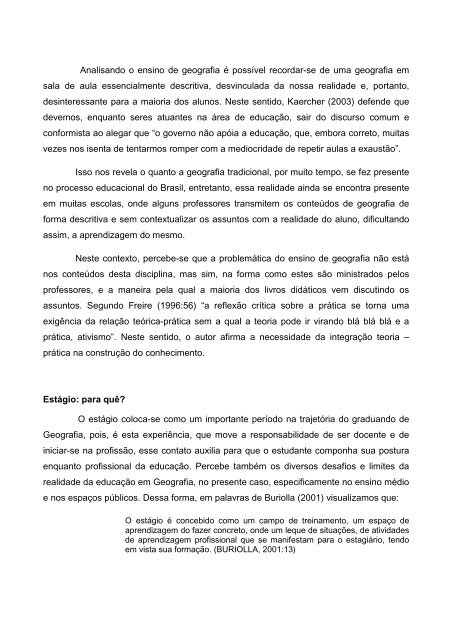 Estágio em geografia: teoria e prática na formação de ... - Uesb