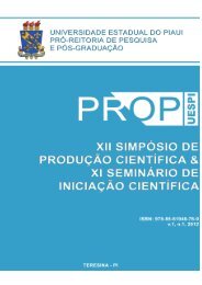 Livro de Resumos XII SimpÃ³sio de ProduÃ§Ã£o CientÃ­fica e XI ... - Uespi