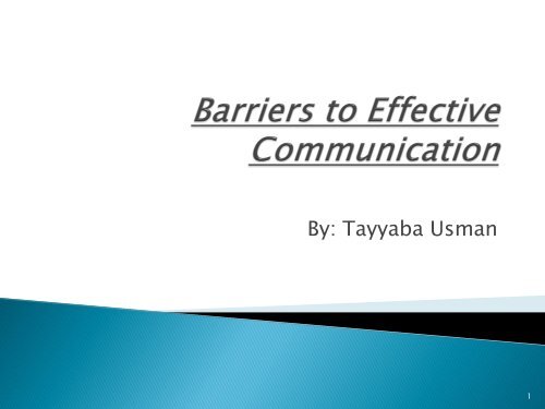 Barriers to Effective Communication