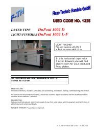DRYER TYPE Dupont 1002 D LIGHT-FINISHER ... - Flexo-Technic