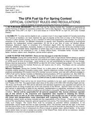 The UFA Fuel Up For Spring Contest OFFICIAL ... - UFA.com