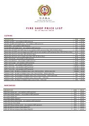 FIRE SHOP PRICE LIST - United Fire Brigades' Association