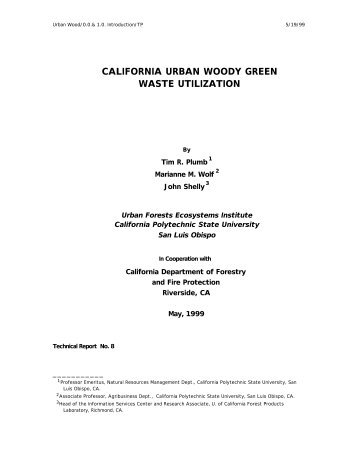 california urban woody green waste utilization - USDA Forest Service