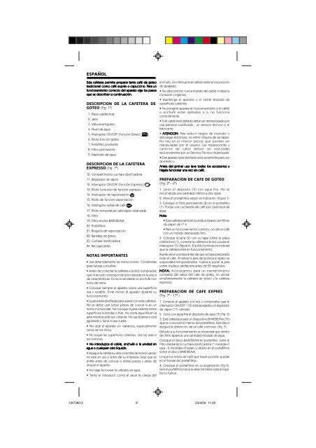 ck7360 es instrucciones de uso gb operating instructions fr mode d ...