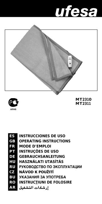 mt2310 mt2311 es instrucciones de uso gb operating ... - Ufesa