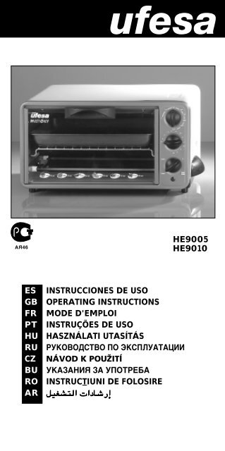 he9005 he9010 es instrucciones de uso gb operating ... - Ufesa