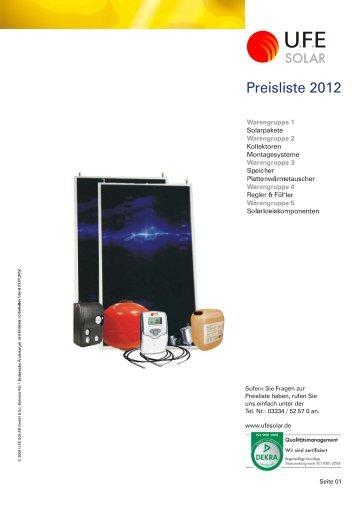 Preisliste Solarthermie.cdr - UFE Solar