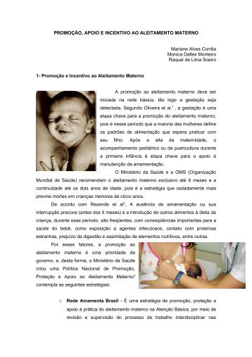 promoÃ§Ã£o, apoio e incentivo ao aleitamento materno - UFF