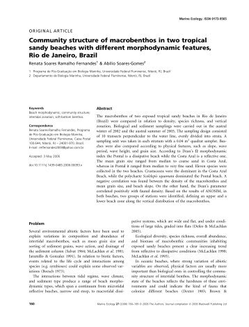 Community structure of macrobenthos in two tropical sandy ... - UFF