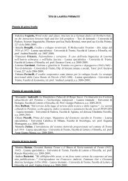 tesi di laurea premiate - Provincia autonoma di Trento - Ufficio Stampa