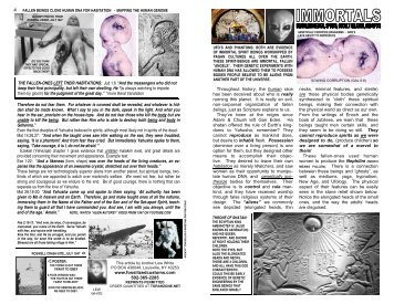 IMMORTALS - DEATHLESS BEINGS, SPIRITS, OCCULT RELIGION, & UFO's