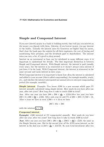 Calculating Compounding Interest Worksheet