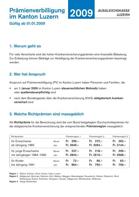 90117_Merkblatt_Praemien:Layout 1 - Ausgleichskasse Luzern