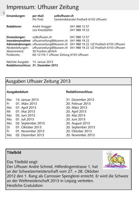 Ufhuser Zeitung - Gemeinde Ufhusen