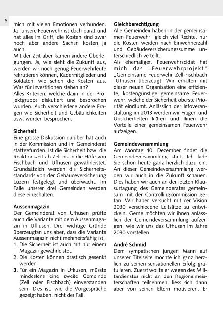 Ufhuser Zeitung - Gemeinde Ufhusen