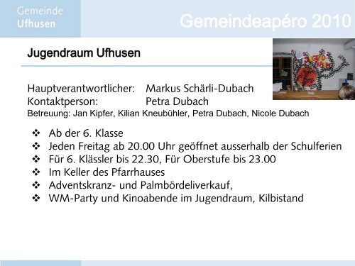 Neuerung 2010 - Gemeinde Ufhusen