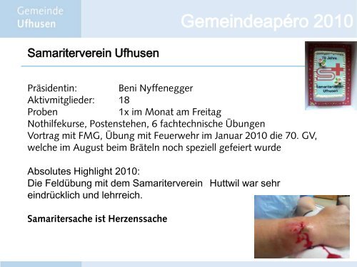 Neuerung 2010 - Gemeinde Ufhusen