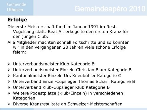 Neuerung 2010 - Gemeinde Ufhusen