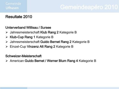 Neuerung 2010 - Gemeinde Ufhusen