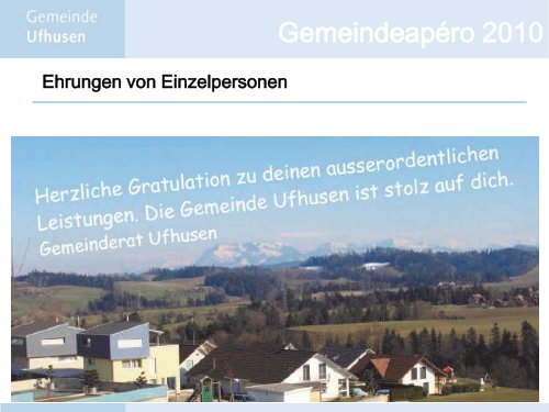 Neuerung 2010 - Gemeinde Ufhusen